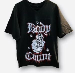 BODY COUNT Kurzarm Sweatshirt Talk S#!t, Get Shot V-Ausschnitt Pullover Ice T Sm - Bild 1 von 3