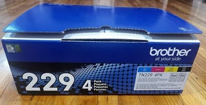 GENUINE Brother TN229 4PK Toner Black Cyan Magenta Yellow Open Box-Brand New - Afbeelding 1 van 8
