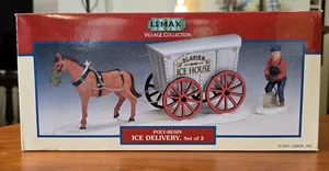 Colección Lemax Village 2001 vintage poli resina entrega hielo usado en excelente estado paquete original - Imagen 1 de 14