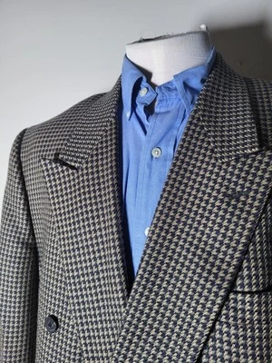 Chaqueta Blazer Abrigo Deportivo 46L Dario Di Napoli Doble Pecho Cuadros Tweed Foto 1 de 4