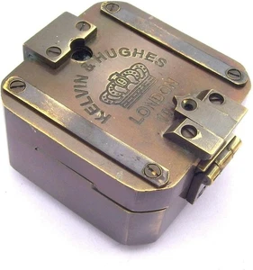 FICUS Gift Old Solid Brass Kelvin & Hughes 1917 Compass 3 INCH, AS SHOWN  - Picture 1 of 3