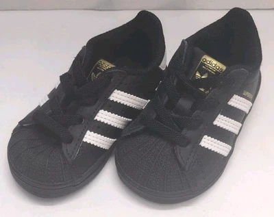 NEW In Box Adidas Superstar Classic Black & White Size 4K Shoes Sneaker Toddler - Image 1 of 4