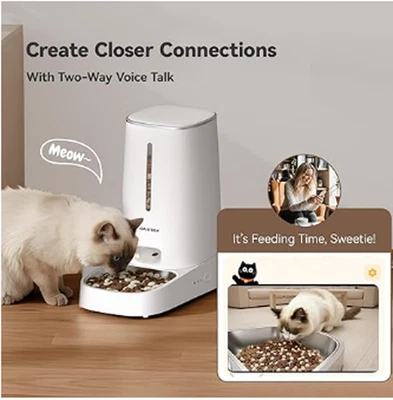 Alimentador automático inteligente WiFi para gatos/perros con cámara opcional 1080P video HD 2.4G/5G Foto 1 de 4