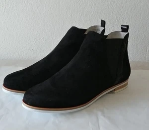 Zapato mujer MONA botín cuero negro inserto elástico plano talla 39 NUEVO - Imagen 1 de 3