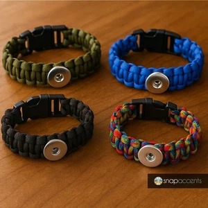 Größe wählbar | Druckknopf Schmuck Ingwer Charm Paracord Armband passt 18 mm 20 mm Knöpfe - Bild 1 von 15