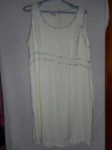 Sleeveless Maternite Cream Green Floral Sz XL tie back Maternity dress zip back - Picture 1 of 4