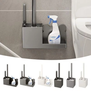 WC Cleaner Brush Toilet Brush Cleaning Tools Wall Mounted Bathroom Rack - Bild 1 von 18