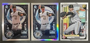 Paul Skenes Rookie Year 2024 Bowman AI x2 BAI-15 Unique Green Back + Base BP-125 - Picture 1 of 2