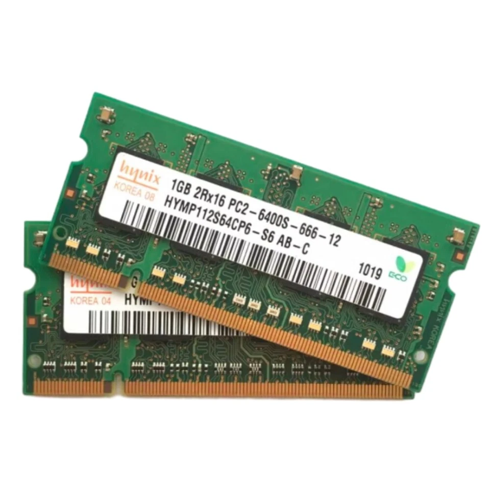 Hynix Memory PC2-6400S DDR2 800MHz 1GB 2R*16 HYMP112S64CP6-S6 Laptop Memory - Image 1 of 1