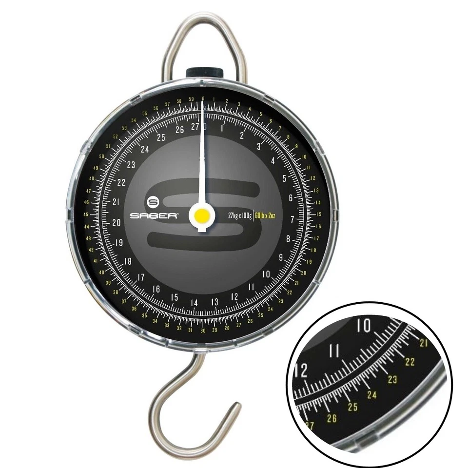 SABER Fishing Scales 27kg / 60lb Carp Pike Match Sea Fishing in 2oz Divisions - Image 1 of 1