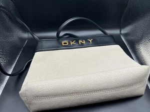 DKNY Canvas And leather Accent Shoulder Bag Minimalist Style Sleek - Picture 1 of 3