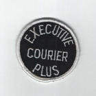 Collectible Patch Executive Courier Plus 2 1/4 Inch Round Black Silver New