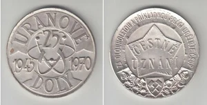 vers.Bronzemedaille 1970, 25 Jahre Uranbergwerke 1945-1970 / Ehrenanerkennung,vz - Picture 1 of 1