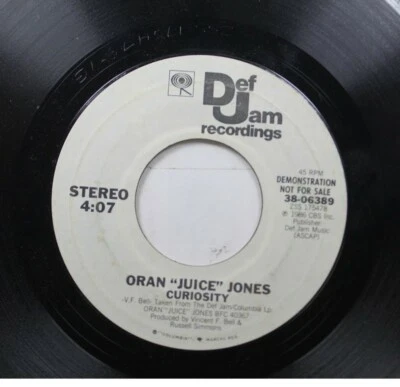 Soul Promo 45 Oran "Juice" Jones - Curiosity / curiosity On Def Jam Recordings - Image 1 of 2