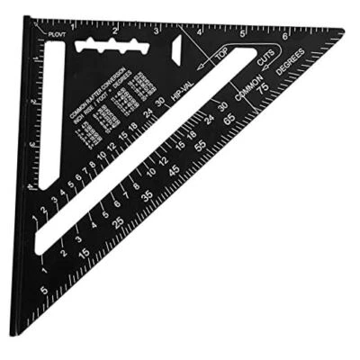 7-inch Aluminum Rafter Square Carpenter Layout Tool Alloy Triangle Ruler - Image 1 of 4