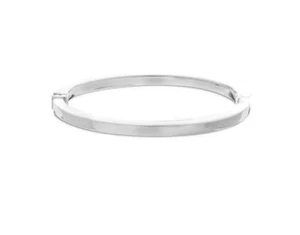 Brazalete cuadrado de plata de ley brillante pulido 7" pulgadas - Imagen 1 de 2