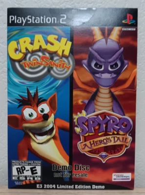 CRASH TwinSanity/SPYRO A Hero's Tail PS2 Demo Disk E3 2004 Limited Edition - New - Image 1 of 4