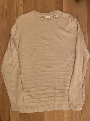 Perry Ellis Sweater Men's S Creamy Beige Knit Vintage Hong Kong - Image 1 of 4