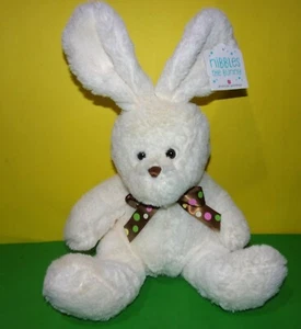 Nibbles the Bunny American Greetings cremefarbener Hase Plüsch mit Tupfenband - Bild 1 von 2