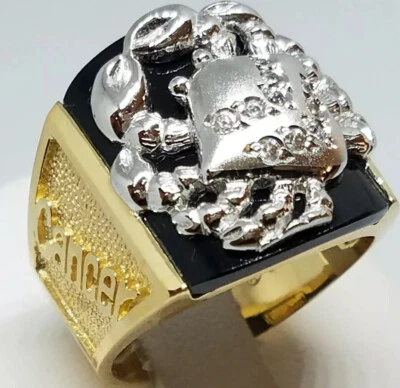 Sale GOLd crab CANCER mens ring 14K solid black size 10 ask 8 9 11 12 - Image 1 of 4