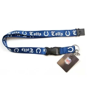 INDIANAPOLIS COLTS Lanyard Keychain 2 Sided Old English Font Design NFL Licensed - Picture 1 of 1
