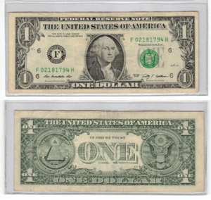 $1 2009 Dollar Bill 02181794 021817 021894 birthday Feb 18, 2017 Feb 18, 1994 ER - Picture 1 of 1