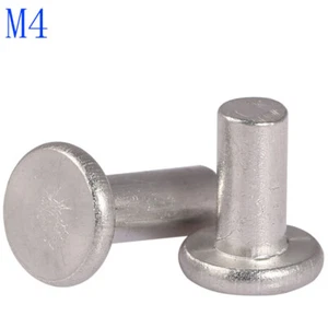 M4 4mm Flat Head Knurling Rivets Solid Aluminum Rivet Fasteners nuts - Picture 1 of 4