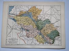 1903 County map of Fermanagh Ireland antique chromolithograph