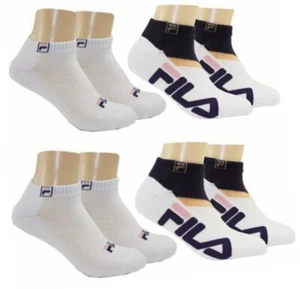 FILA 4 Pairs Women's Shoe Size 6-10 Sock Size 9-11 No Show Sock White Purple  - Picture 1 of 4