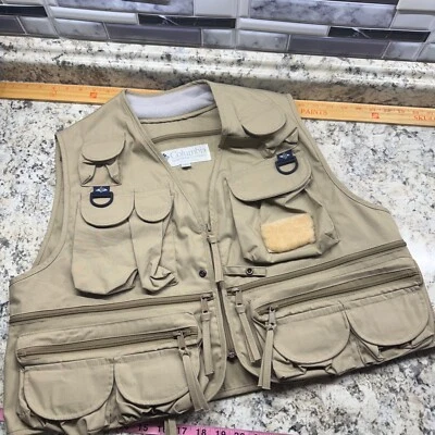 Colete de pesca com mosca Columbia Sportswear tamanho grande lona bronzeado 26 bolsos multiuso - Imagem 1 de 4