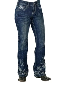 Cowgirl Tuff Western Jean Women Bootcut 25 Anniversary Med Wash JTFABT - Picture 1 of 6