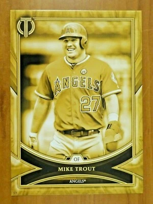 Póster homenaje artístico Mike Trout Angels 2018 Topps Gold 1/1 súper raro 11x14 Foto 1 de 2