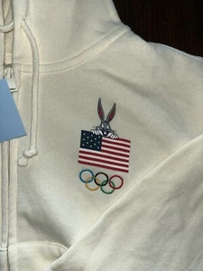 LOONEY TUNES 2024 Olympics Bugs Bunny DAMEN Creme JACKE GRÖSSE Large - Bild 1 von 4