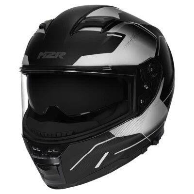 NEW M2R SABRE INCEPTION PC-5F SILVER ROAD MOTORCYCLE HELMET - Image 1 of 4