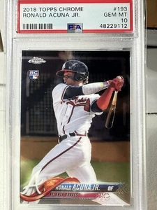 2018 Topps Chrome Ronald Acuna Jr Psa 10 - Picture 1 of 2
