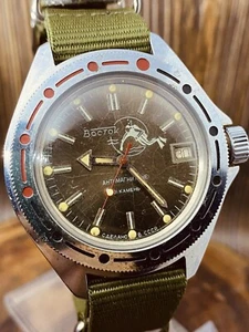 Vintage Soviet SCUBA DUDE Vostok Amphibian Automatic watch 2416b serviced #6951 - Picture 1 of 21
