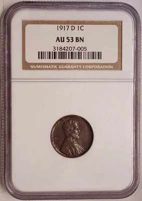 1917-D Lincoln Cent NGC AU53 - Image 1 of 4