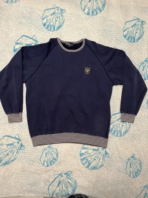 [RARE] Vintage Polo Ralph Lauren Navy Blue Uni Crest Sweatshirt - Image 1 of 3