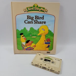 Big Bird Story Magic Big Bird Can Share Book and Cassette Tape Ideal Toys 1986 - Picture 1 of 11