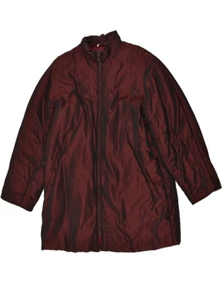 MARINA RINALDI Womens Overcoat Size 21 Medium Maroon Acetate AG13 - Image 1 of 3