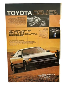 VINTAGE 1986 ARGENTO TOYOTA CELICA CAR 12” x 7” RIVISTA STAMPA PUBBLICITÀ - Foto 1 di 1