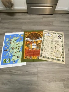 Tea Towels Of Scotland Vintage Souvenirs Lot Of 3 Cotton - Picture 1 of 18