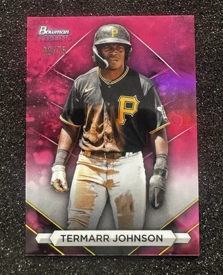2023 Bowman Sterling Termarr Johnson Magenta Refractor SP #38/75 #BSP-73 Pirates - Image 1 of 2