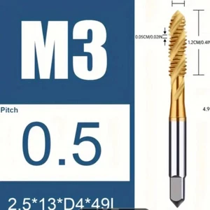 M3x0,5 Colbalt HSS Spiralflöte Maschinengewindehahn verzinnt. - Bild 1 von 6