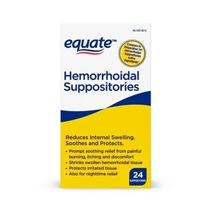EQUATE Hemorrhoidal Suppositories - 24 Count - Brand New - Picture 1 of 3