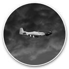 2 x Vinyl Stickers 20cm (bw) - P51 Mustang Plane Jet Airplane  #37226