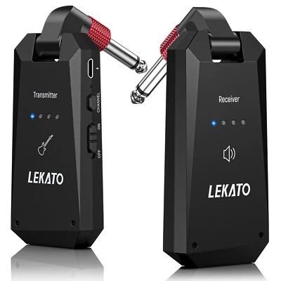 M-VAVE LEKATO 5,8G 4 Kanäle Wireless Gitarre Sender Empfänger System Set 100FT