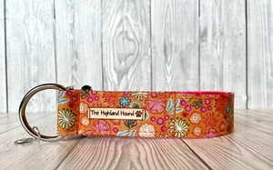 1.5" Coral Handmade Fishtail Martingale Dog Collar Greyhound, Whippet, Lurcher - Picture 1 of 7