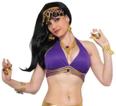 Sexy Disfraz Bailarina del Vientre Top Harén Árabe Halloween Adulto Accesorio 3 COLORES Foto 1 de 2