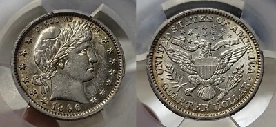 1896 O Barber Quarter 25c PCGS AU 55 - Image 1 of 4